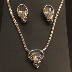 Piscitelli Gray CZ Earrings & Necklace-NWOT